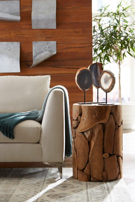 Phillips Collection Teak Chunk Side Table, Teak, 24"H (ID65142 YV0J07W6RJ)