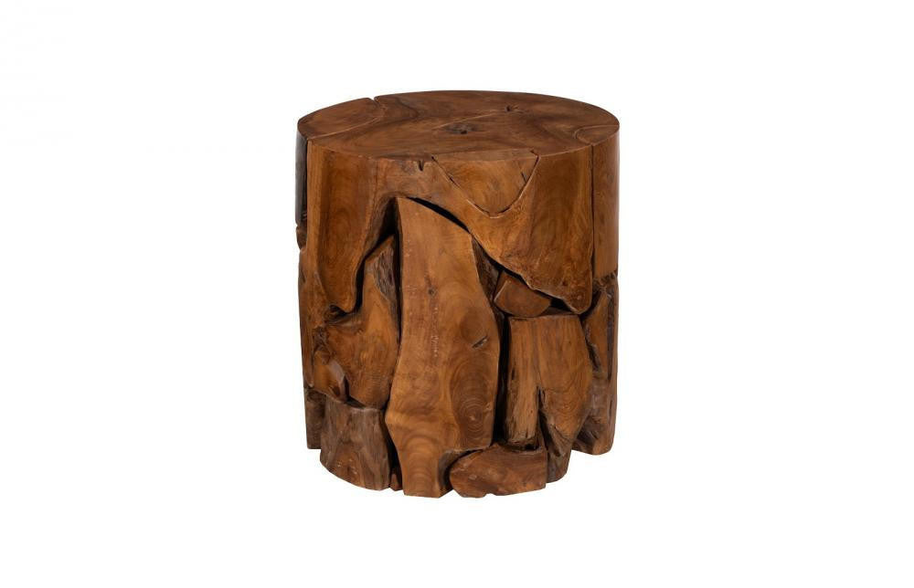 Phillips Collection Teak Chunk Stool Dark Teak