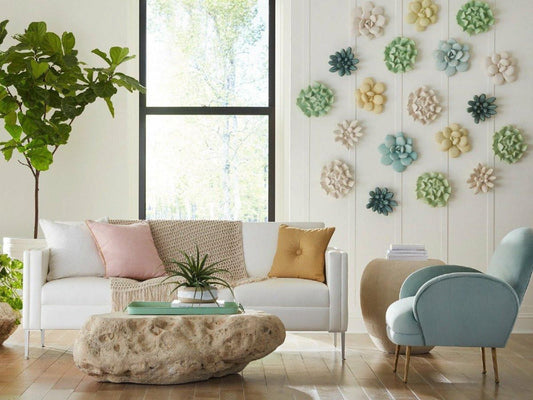 Phillips Collection Topsy Turvy Succulent Wall Art White