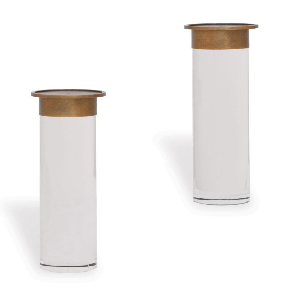 Port 68 Addison Set of 2 Candleholders Aged Brass