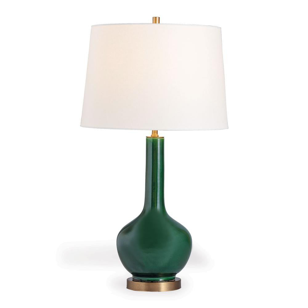 Port 68 Alex Table Lamp Emerald Green, Aged Brass