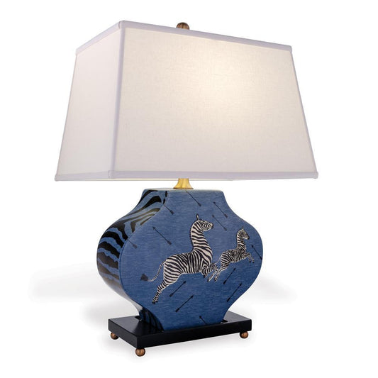 Port 68 Scalamandre Zebra Table Lamp Denim