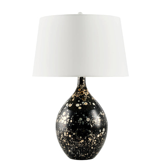 Arteriors Home Flynn Table Lamp Black/Silver Marbled Reactive