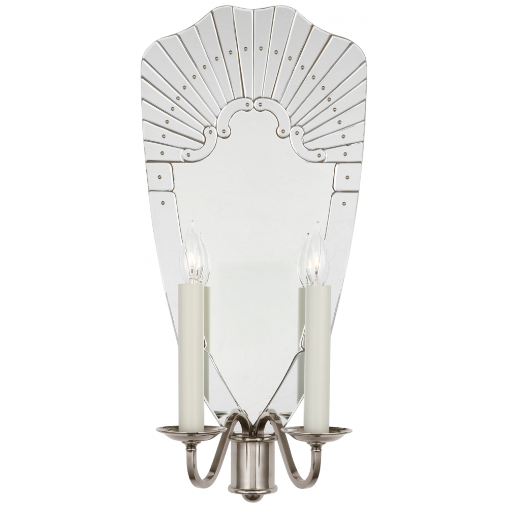 Ralph Lauren Adelaide Extra Large Double Sconce Mirror and Butler's Silver