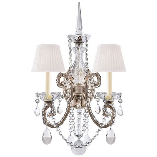 Ralph Lauren Adrianna Double Sconce Antique Silver Leaf