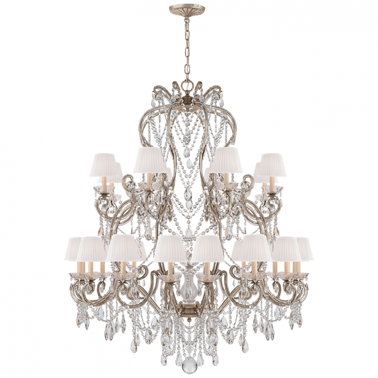 Ralph Lauren Adrianna Large Chandelier Antique Silver Leaf