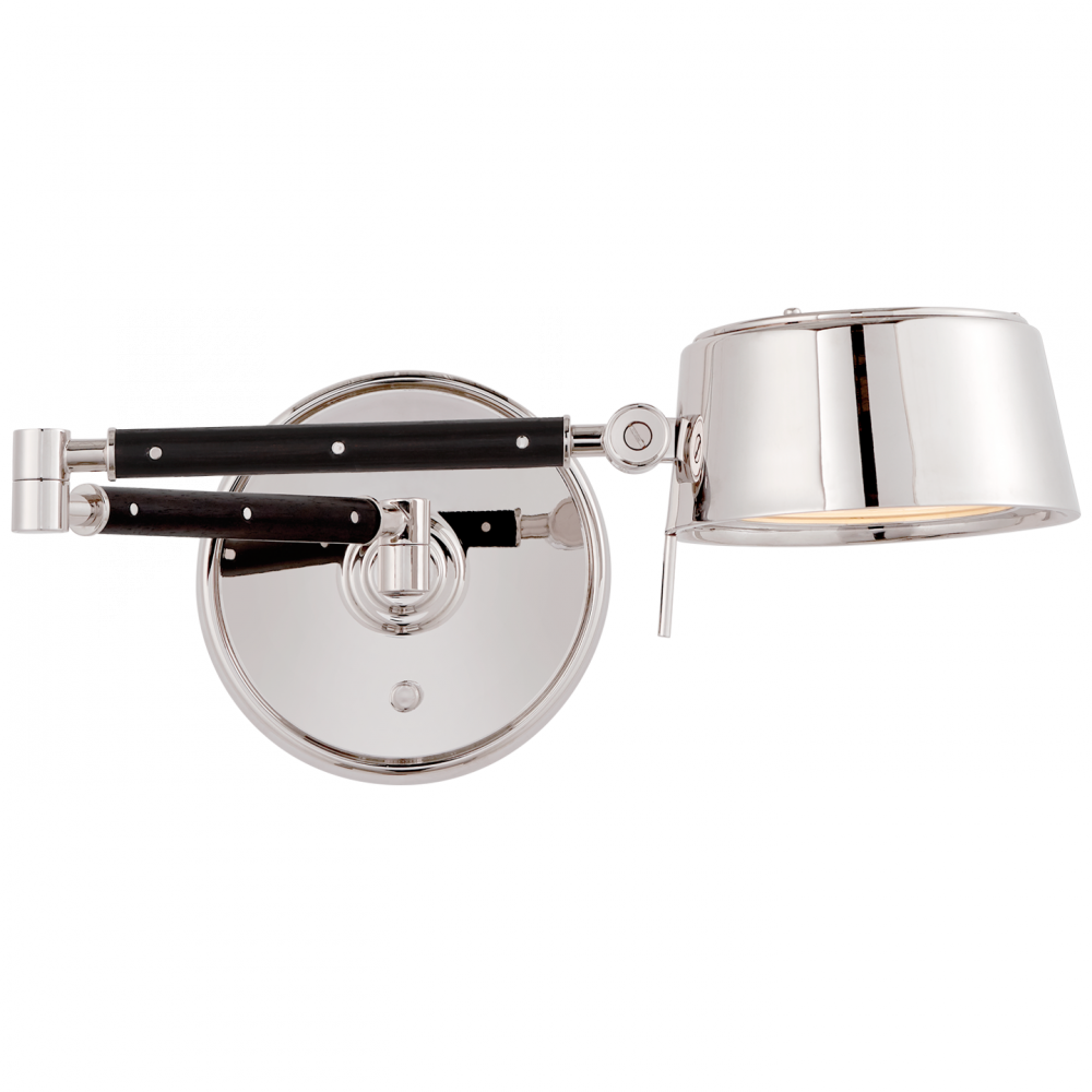 Ralph Lauren Alaster Adjustable LED Wall Sconce Polished Nickel and Black Ebony