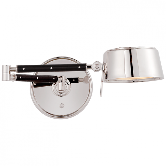 Ralph Lauren Alaster Adjustable LED Wall Sconce Polished Nickel and Black Ebony