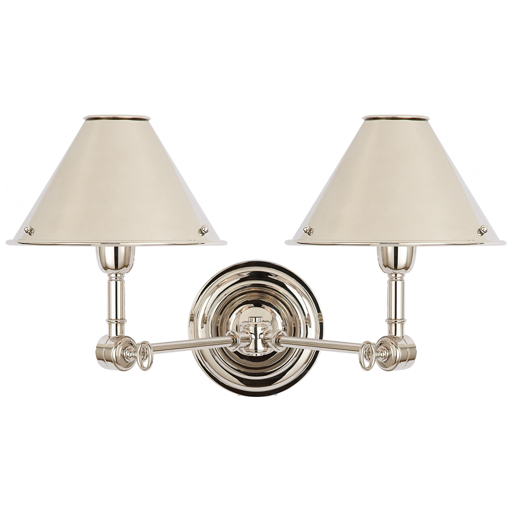 Ralph Lauren Anette Polished Nickel Double Sconce