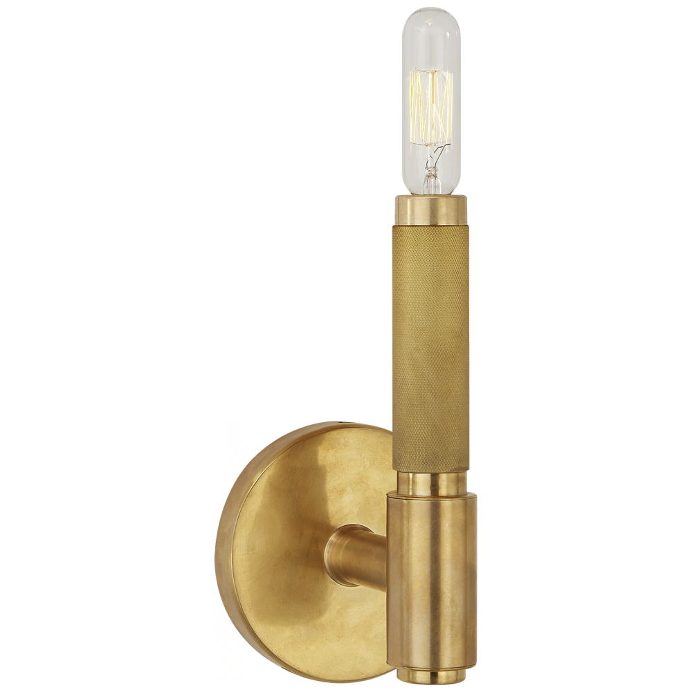 Ralph Lauren Barrett Small Single Knurled Sconce Natural Brass