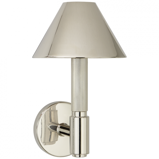 Ralph Lauren Barrett Small Single Knurled Sconce Polished Nickel