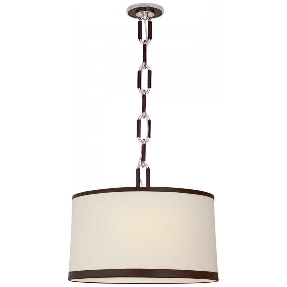 Ralph Lauren Cody Medium Hanging Shade Polished Nickel with Chocolate Leather