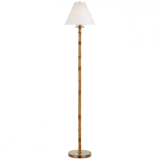 Ralph Lauren Dalfern Petite Reading Floor Lamp Waxed Bamboo and Natural Brass