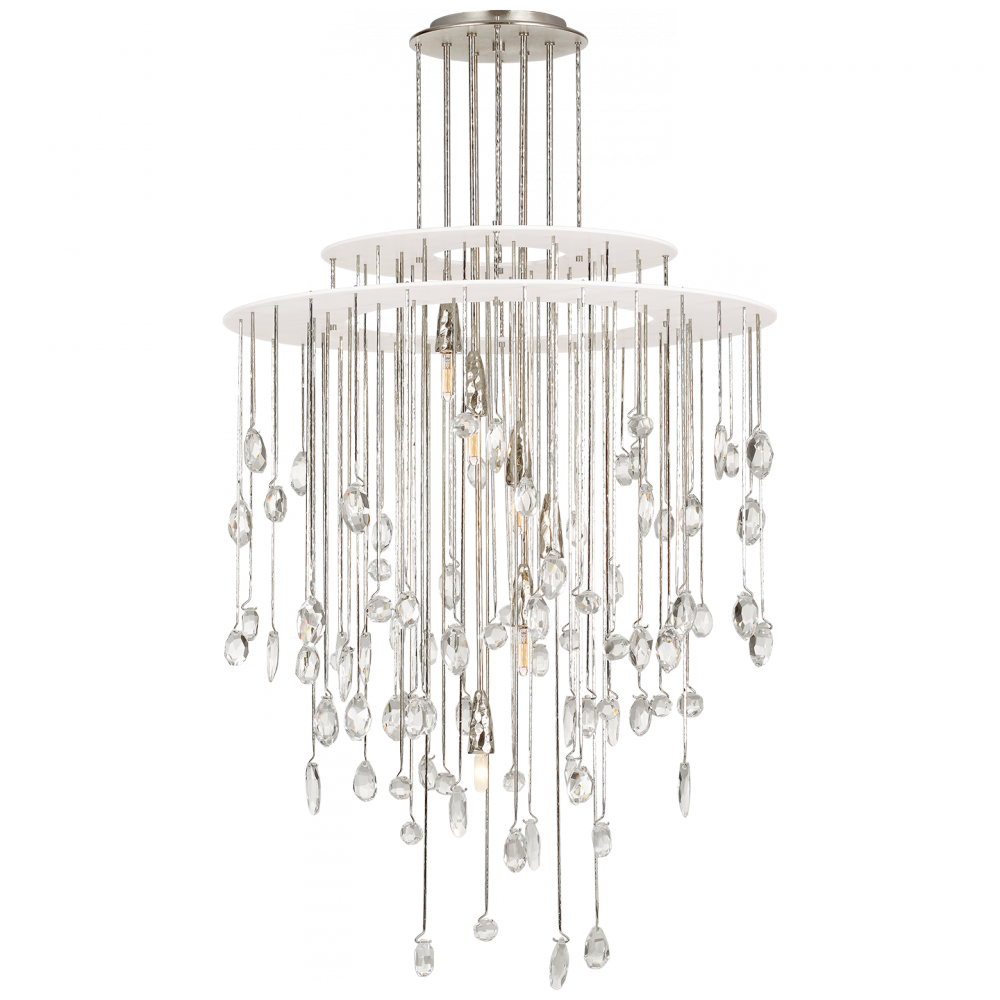 Ralph Lauren Hailee Medium Sculpted Chandelier Polished Nickel and Plaster White