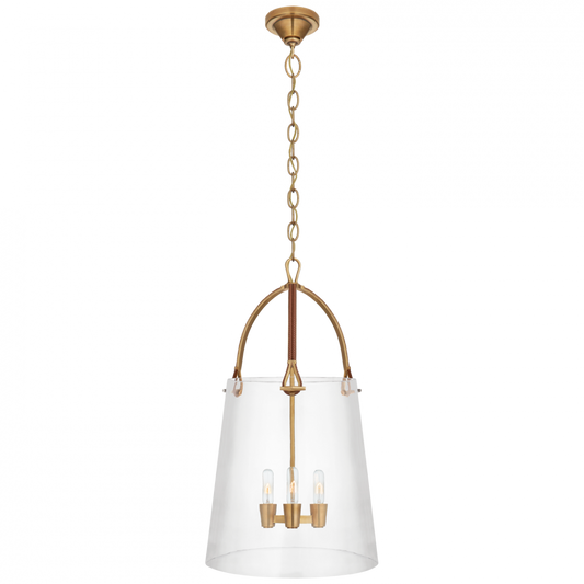 Ralph Lauren Julian Large Lantern Natural Brass and Saddle Leather