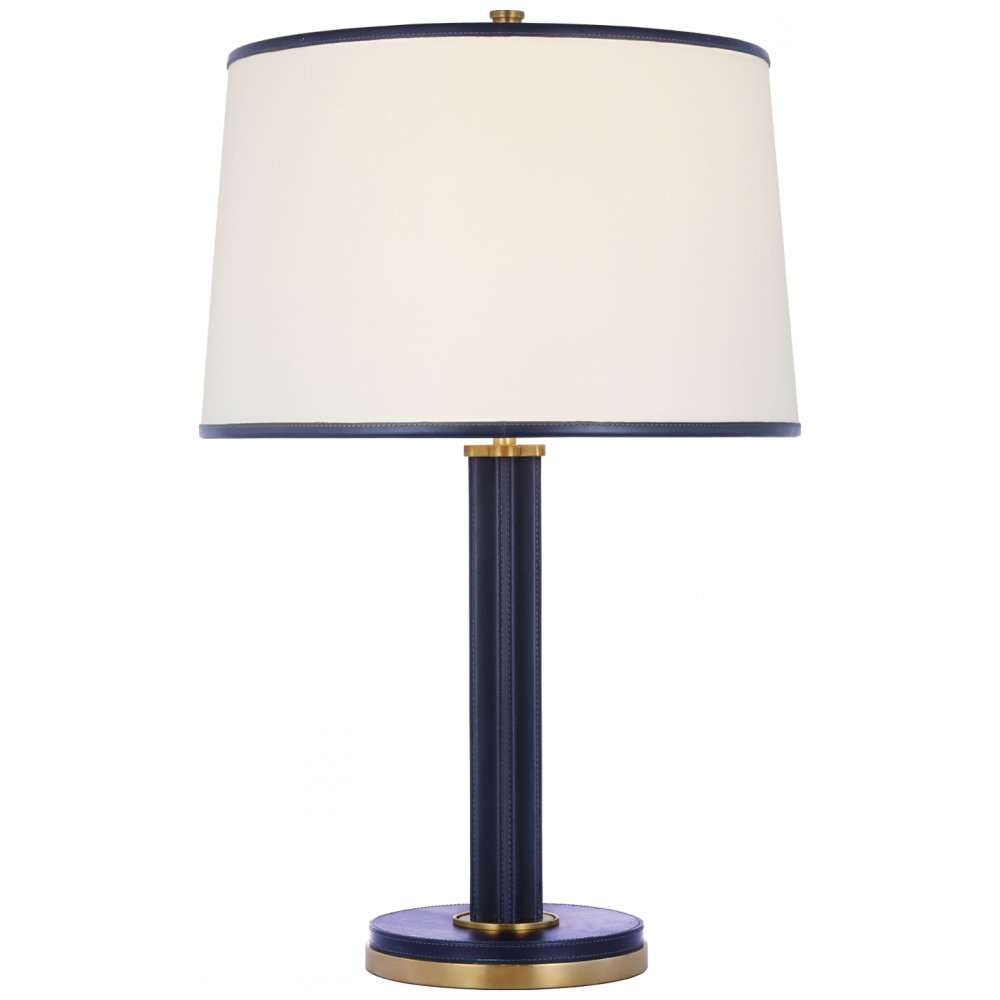 Ralph Lauren Riley Medium Table Lamp Natural Brass and Navy