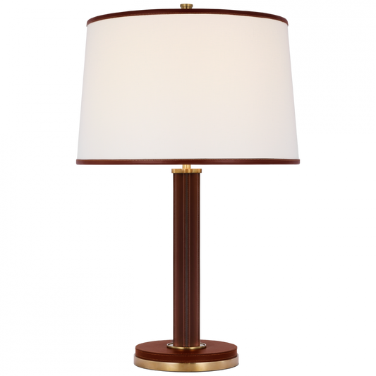 Ralph Lauren Riley Medium Table Lamp Natural Brass and Saddle Leather