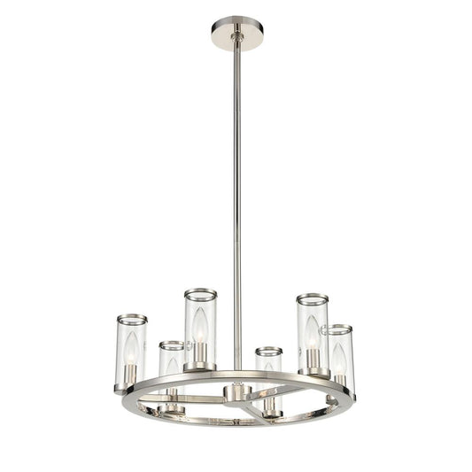 Alora Lighting Revolve 6 Light Chandelier Polished Nickel