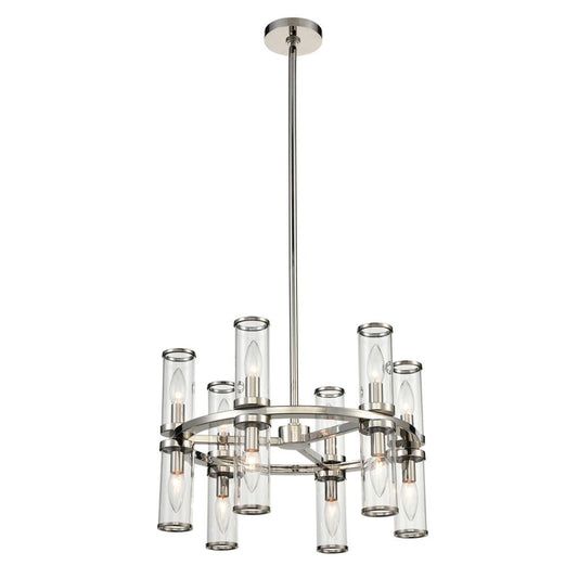 Alora Lighting Revolve 12 Light Chandelier Polished Nickel
