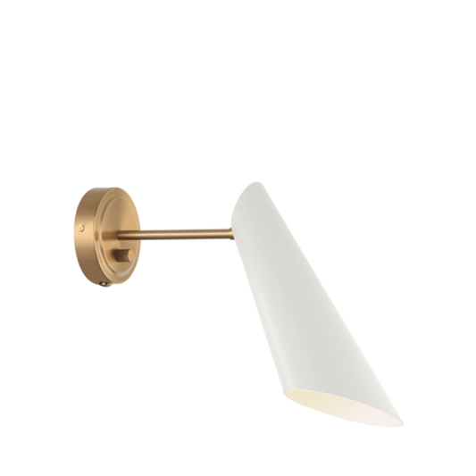 Matteo Lighting Butera Wall Sconce in Aged Gold Brass + White, 4.75"W (S08011AGWH)