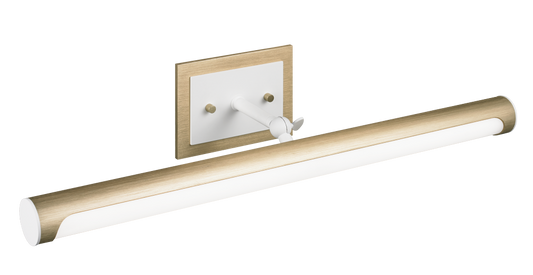 Matteo Lighting Lexon 1-Light LED Picture Light in Oxidized Gold and White, 23.40"W (S08623OGWH)