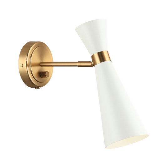 Matteo Lighting Blaze 1-Light Wall Sconce in White, 4.75"W (S09611AGWH)