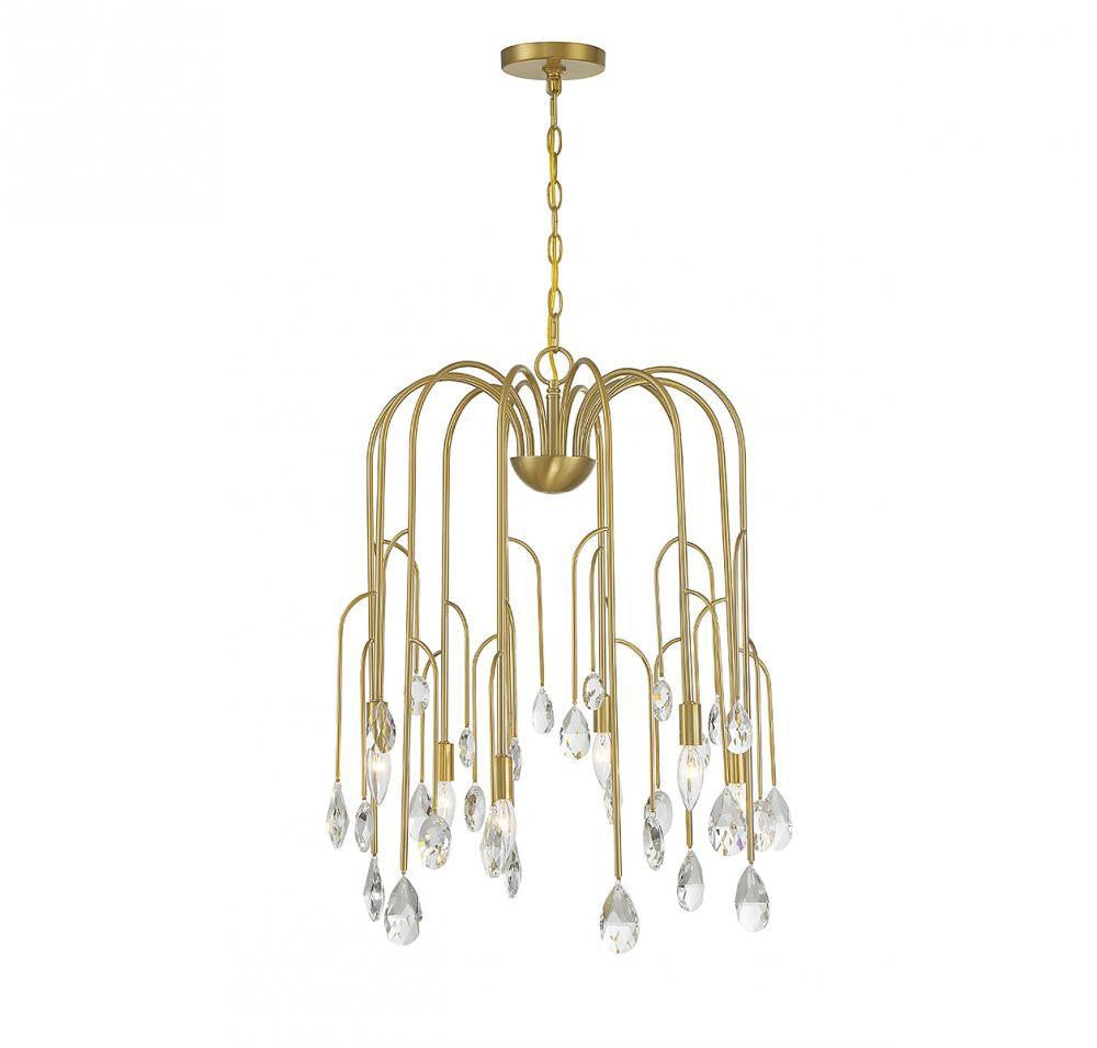 Savoy House Anholt 6-Light Chandelier Noble Brass