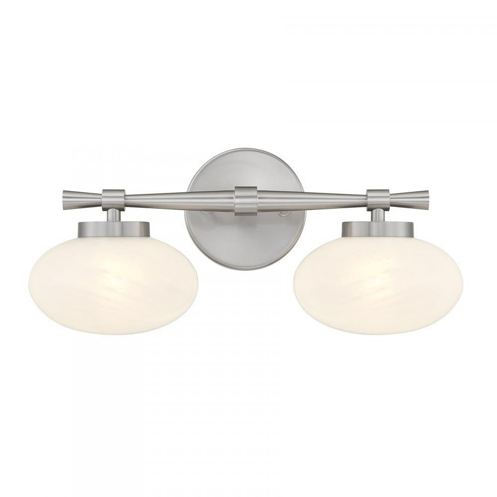 Savoy House Barrow 2-Light Bathroom Vanity Light Satin Nickel
