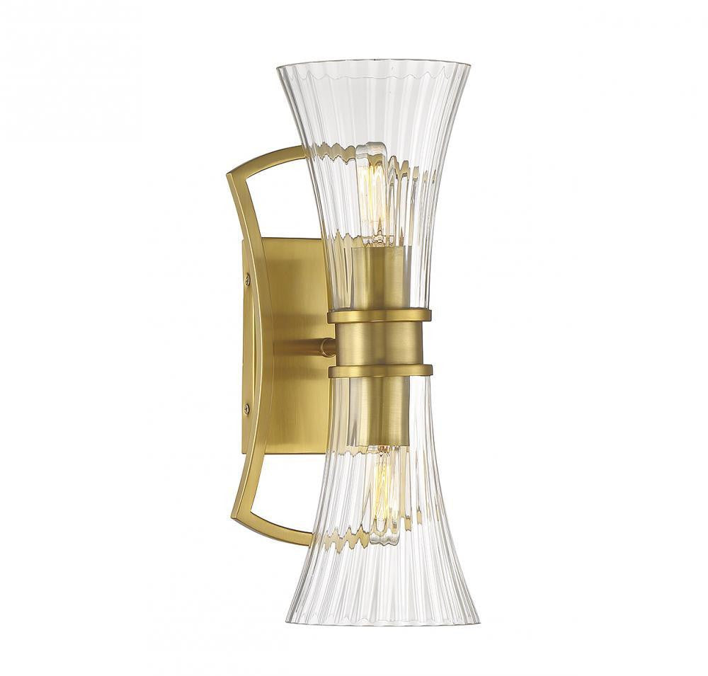 Savoy House Bennington 2-Light Wall Sconce Warm Brass