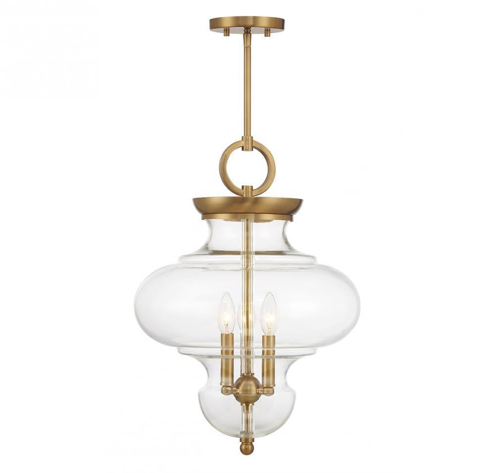 Savoy House Bergdorf 3-Light Pendant Warm Brass