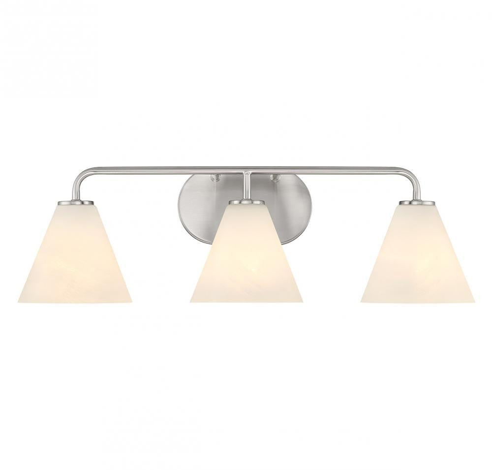 Savoy House Blair 3-Light Bathroom Vanity Light Satin Nickel