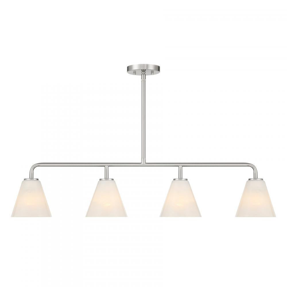 Savoy House Blair 4-Light Linear Chandelier Satin Nickel