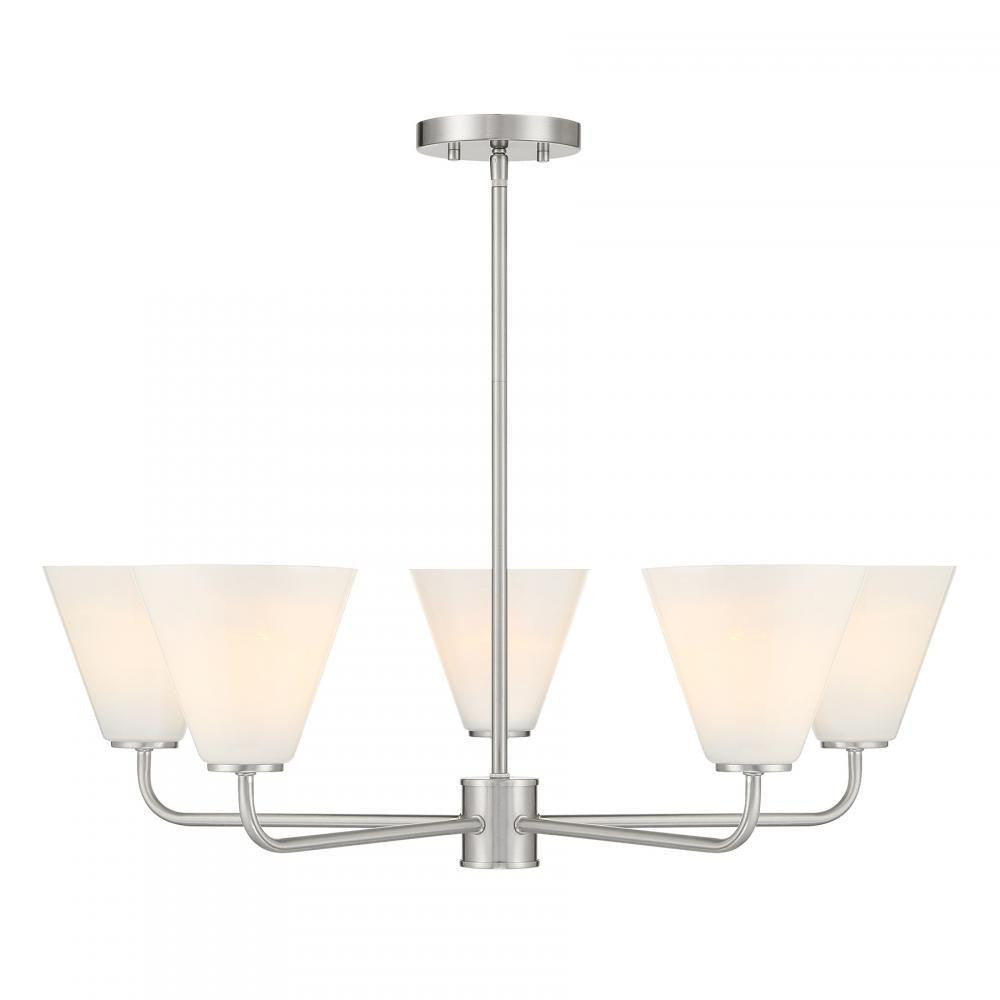 Savoy House Blair 5-Light Chandelier Satin Nickel