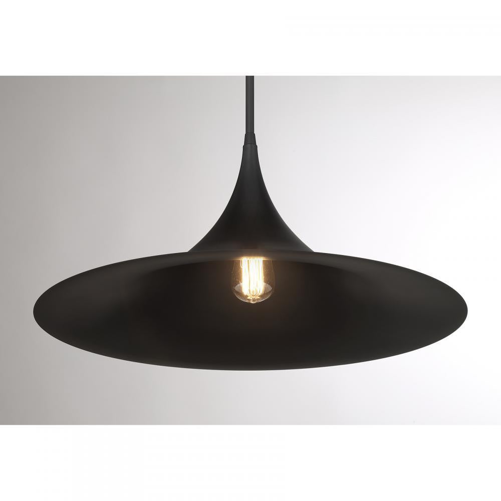 Savoy House Bowdin 1-Light Pendant in Matte Black, Savoy House 7-7639-1-89 ALXLP