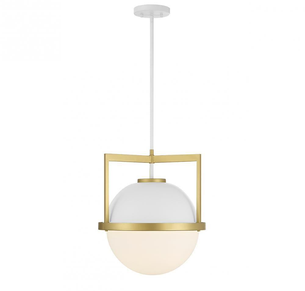 Savoy House Carlysle Pendant Matte Black with Warm Brass