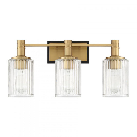 Savoy House Concord 3-Light Bathroom Vanity Light Silver and Polished Nickel