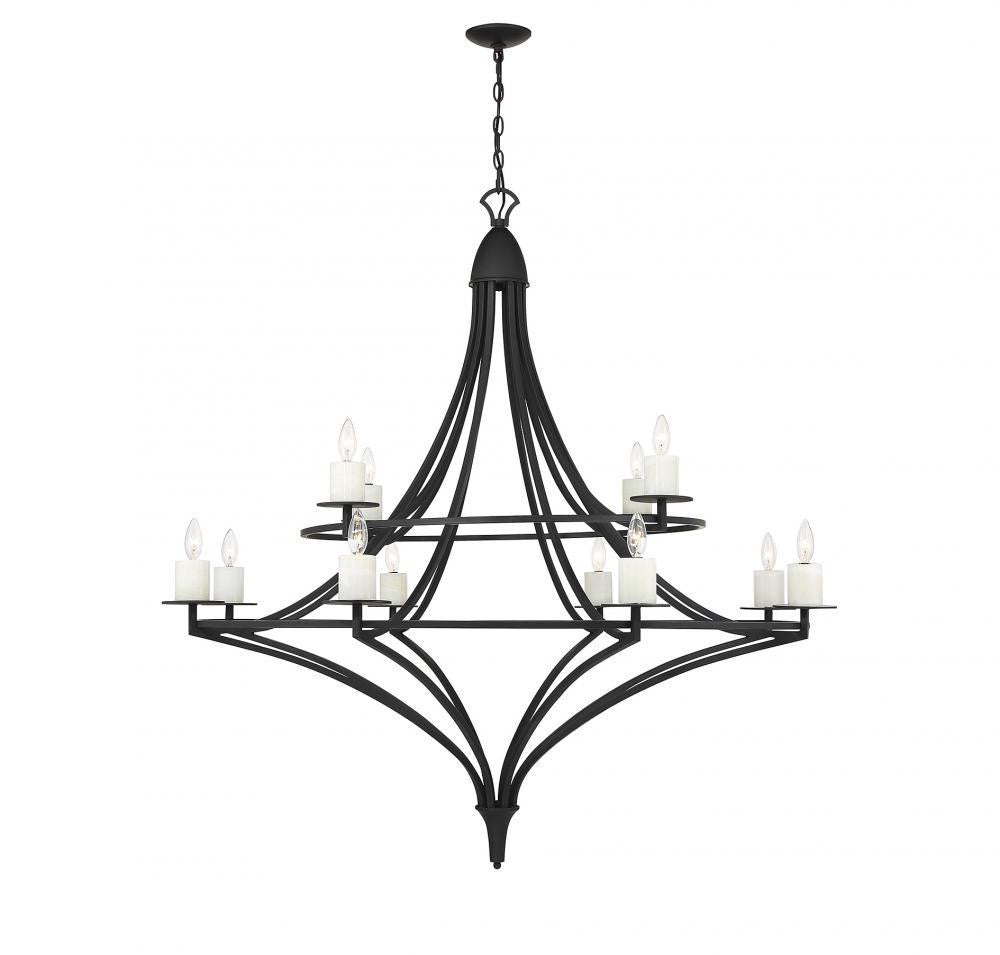 Savoy House Director 12-Light Chandelier Matte Black