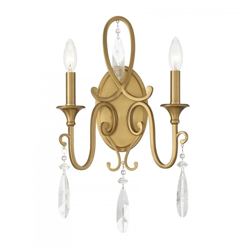 Savoy House Fairchild 2-Light Wall Sconce Warm Brass