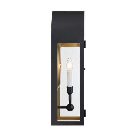 Savoy House Grotto 2-Light Outdoor Wall Lantern in Matte Black with Vintage Gold, Savoy House 5-412-331 APTDM