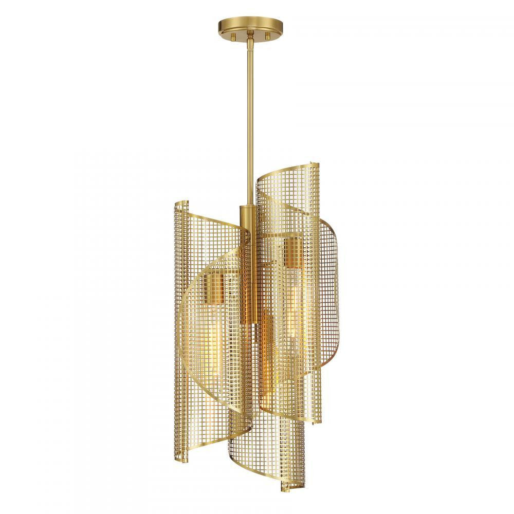 Savoy House Hillbourne 3-Light Pendant Warm Brass