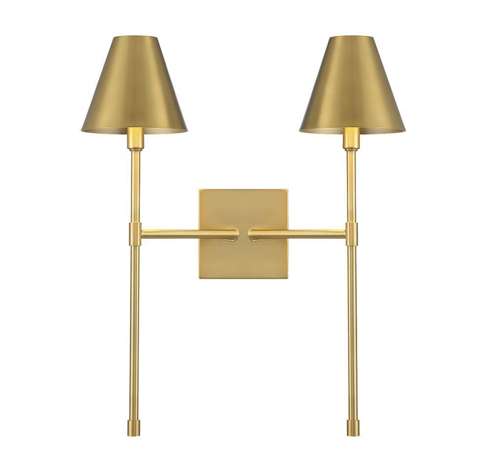 Savoy House Jefferson 2-Light Wall Sconce Warm Brass
