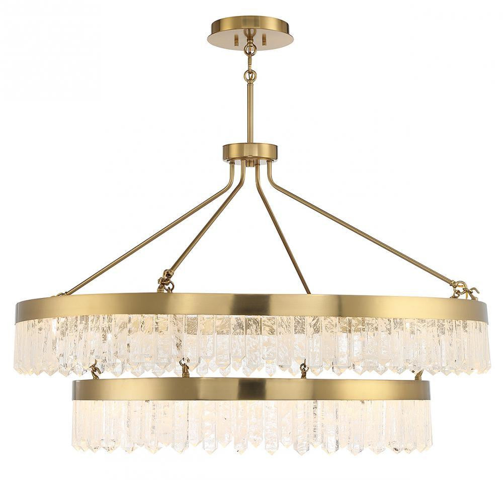 Savoy House Landon 2-Tier 45-in LED Pendant Warm Brass