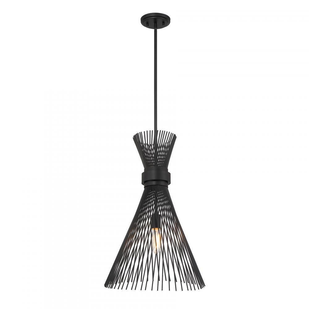 Savoy House Longfellow 1-Light Pendant in Matte Black, Savoy House 7-9602-1-89 ALXLY