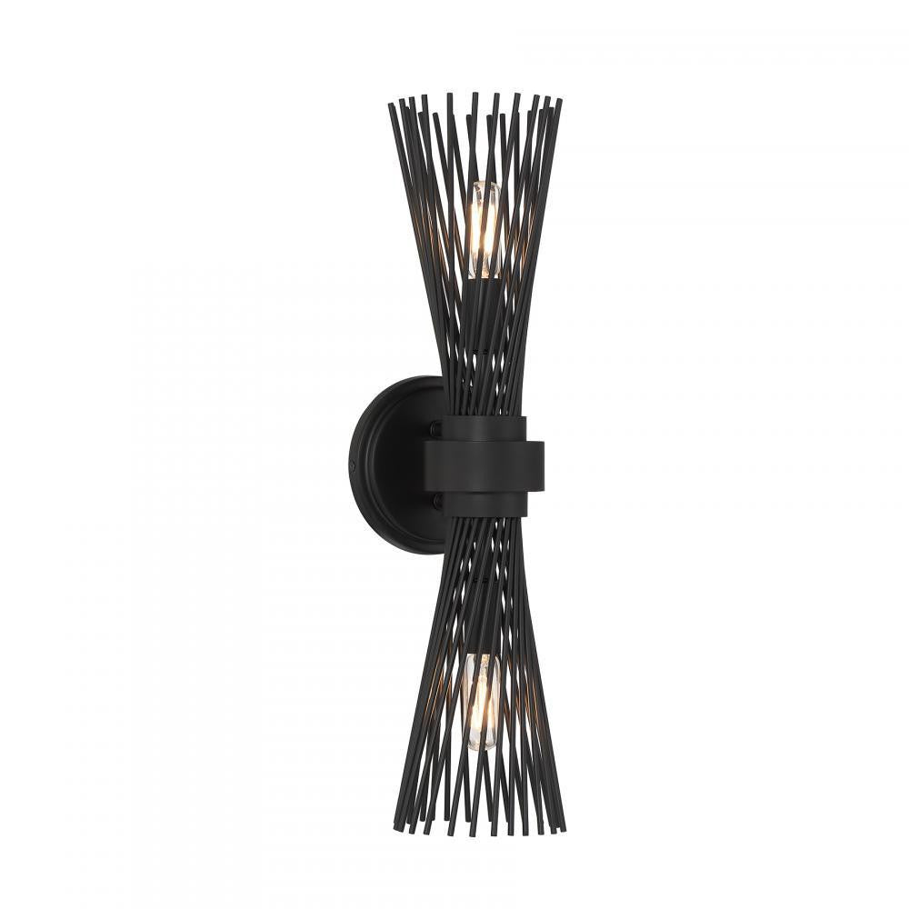 Savoy House Longfellow 2-Light Wall Sconce in Matte Black, Savoy House 9-9603-2-89 ALYKU