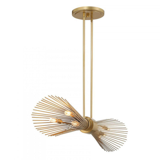Savoy House Longfellow 6-Light Linear Chandelier Burnished Brass