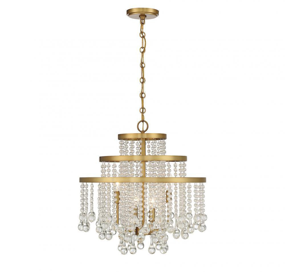 Savoy House Luna 4-Light Chandelier Warm Brass