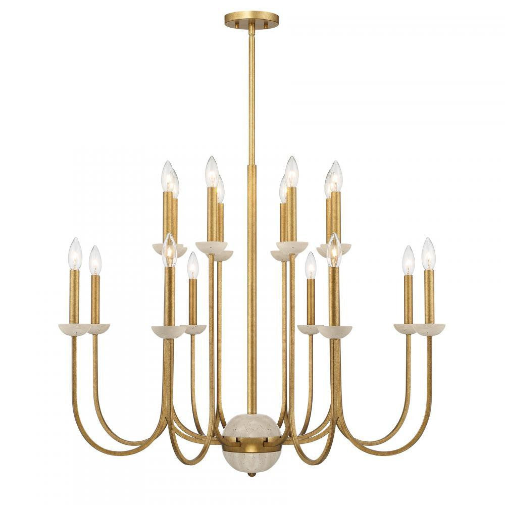 Savoy House Oakhurst 16-Light Chandelier Antique Gold