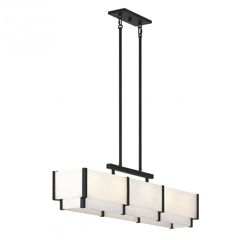 Savoy House Orleans 5-Light Linear Chandelier Black Cashmere