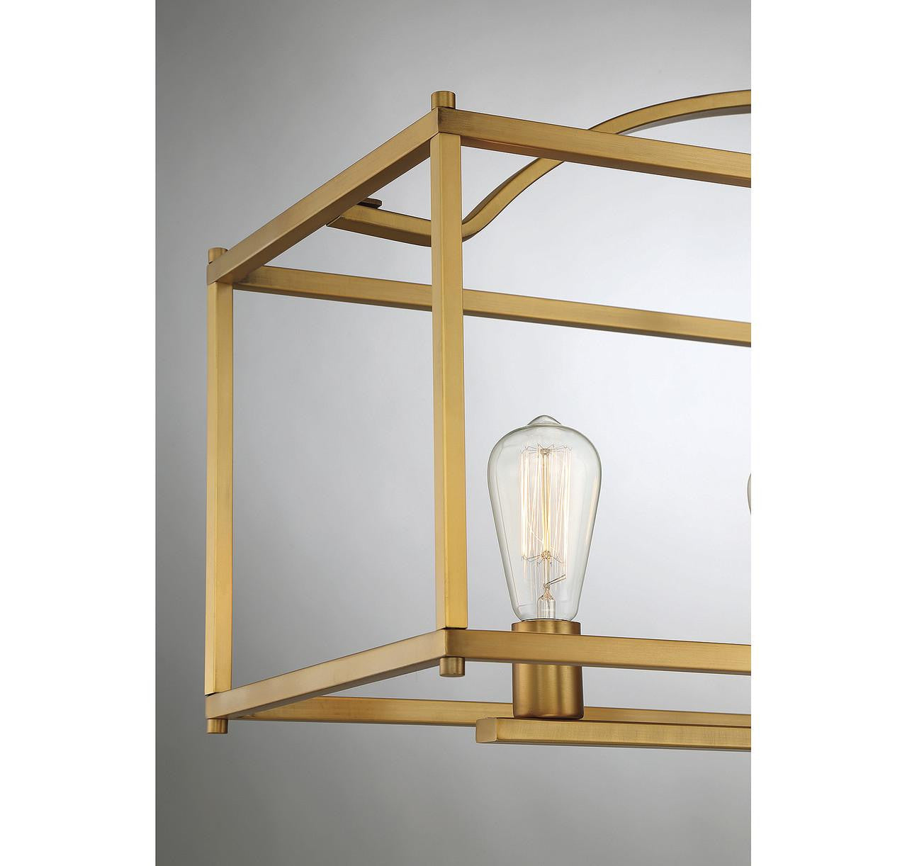 Savoy House Palladian Linear Chandelier, 5-Light, Warm Brass, 12"W (1-190-5-322 AHVWT)