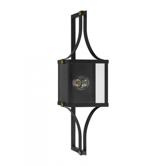 Savoy House Raeburn 1-Light Outdoor Wall Lantern in Matte Black and Weathered Brushed Brass, Savoy House 5-472-144 ALXK7